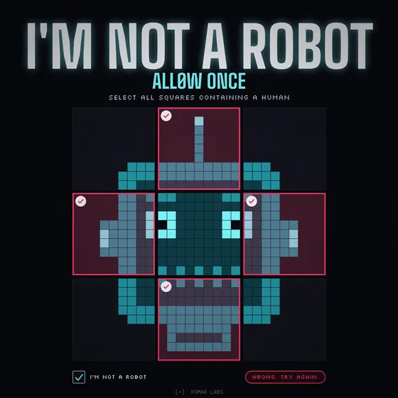 I'm Not a Robot cover: the robot in a CAPTCHA grid